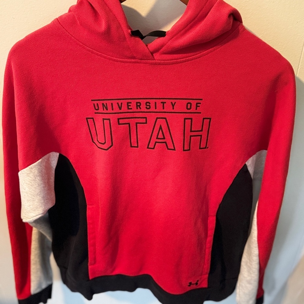 ❤️🏈 Under Armour University of Utah Hoodie Medium 🖤✨ - Picture 3 of 8